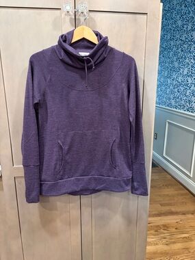 Carve Designs Purple Cowl-Neck Pullover with Kangaroo Pocket